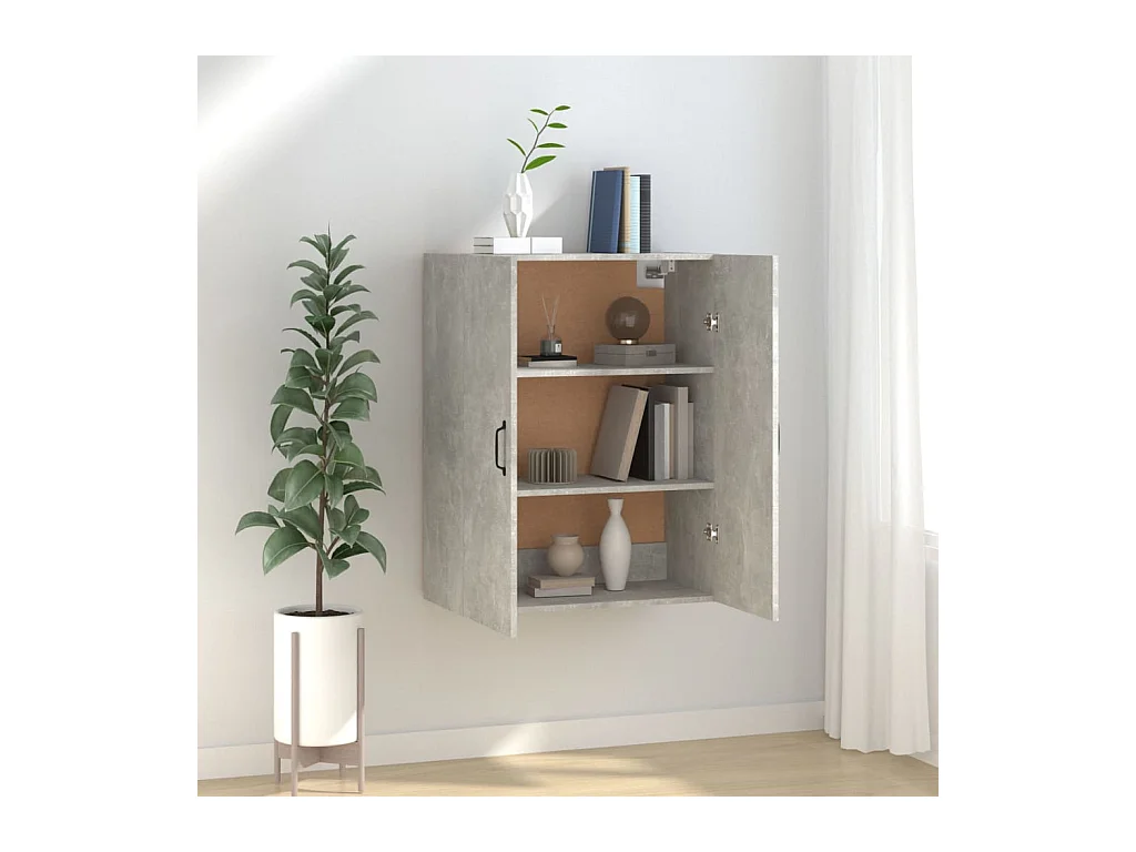 Armoire suspendue Gris béton 69,5x34x90 cm Bois d'ingénierie