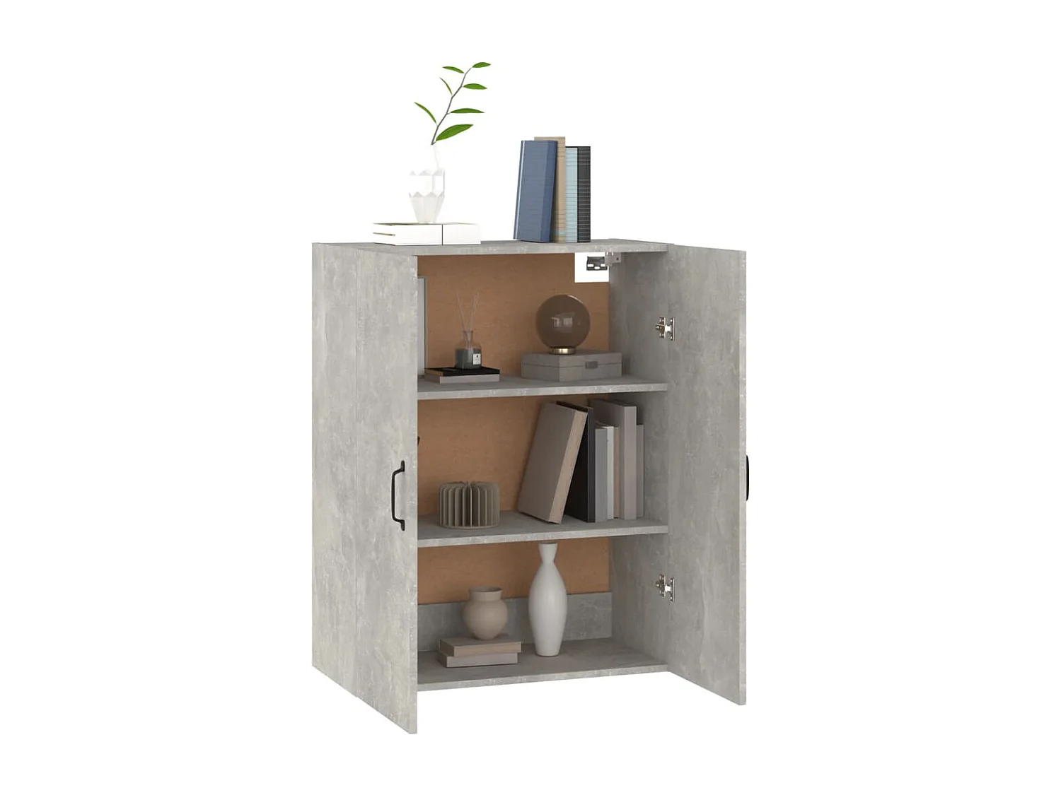 Armoire suspendue Gris béton 69,5x34x90 cm Bois d'ingénierie