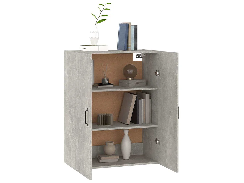 Armario colgante madera ingeniería gris hormigón 69,5x34x90 cm