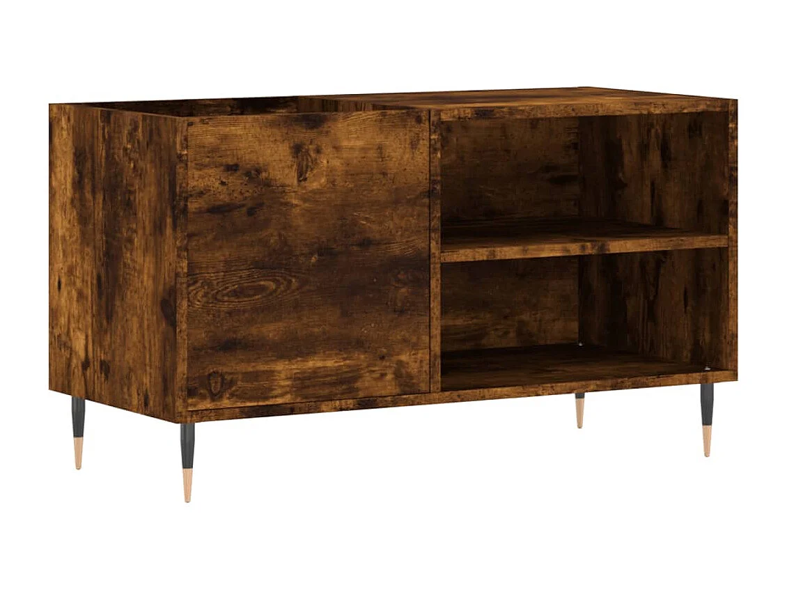 Armoire à disques chêne fumé 85x38x48 cm bois d'ingénierie