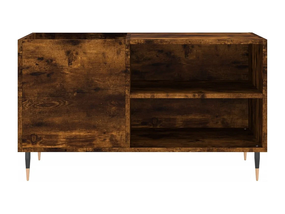 Armoire à disques chêne fumé 85x38x48 cm bois d'ingénierie