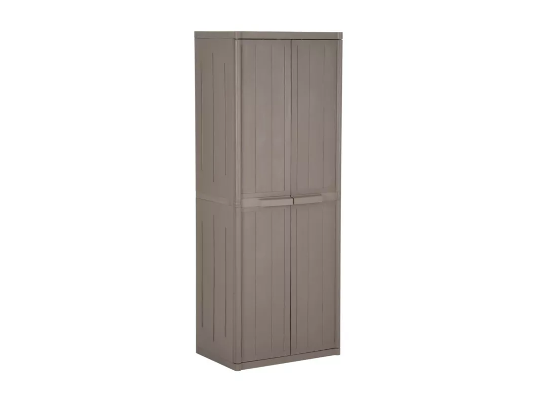 Kauf Unique Gartenschrank Braun 65x45x172 cm PP Holz-Optik