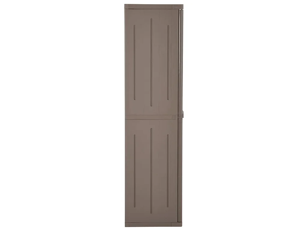 Móvel arrumação jardim 65x45x172 cm PP aspeto madeira castanho
