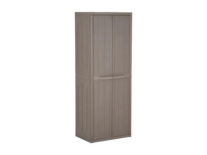 Armoire de rangement jardin Marron 65x45x172 cm PP Aspect bois