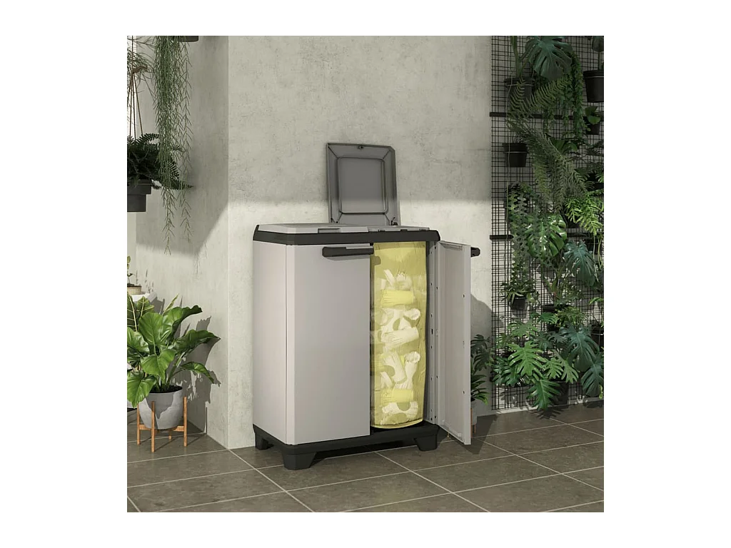 Armadietto per Raccolta Differenziata Planet Grigio e Nero