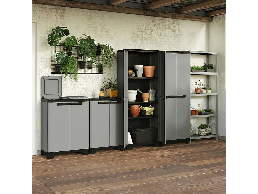 Armadietto per Raccolta Differenziata Planet Grigio e Nero