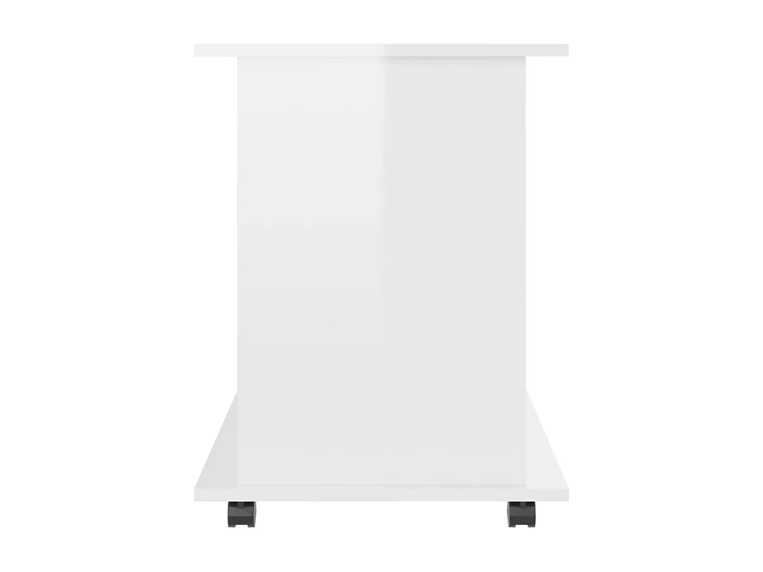 Armoire à roulettes Blanc brillant 60x45x60cm Bois d’ingénierie
