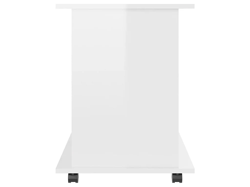 Armoire à roulettes Blanc brillant 60x45x60cm Bois d’ingénierie