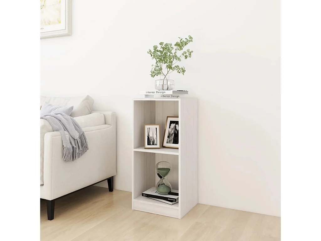 Credenza Bianca 35,5x33,5x76 cm in Legno Massello di Pino