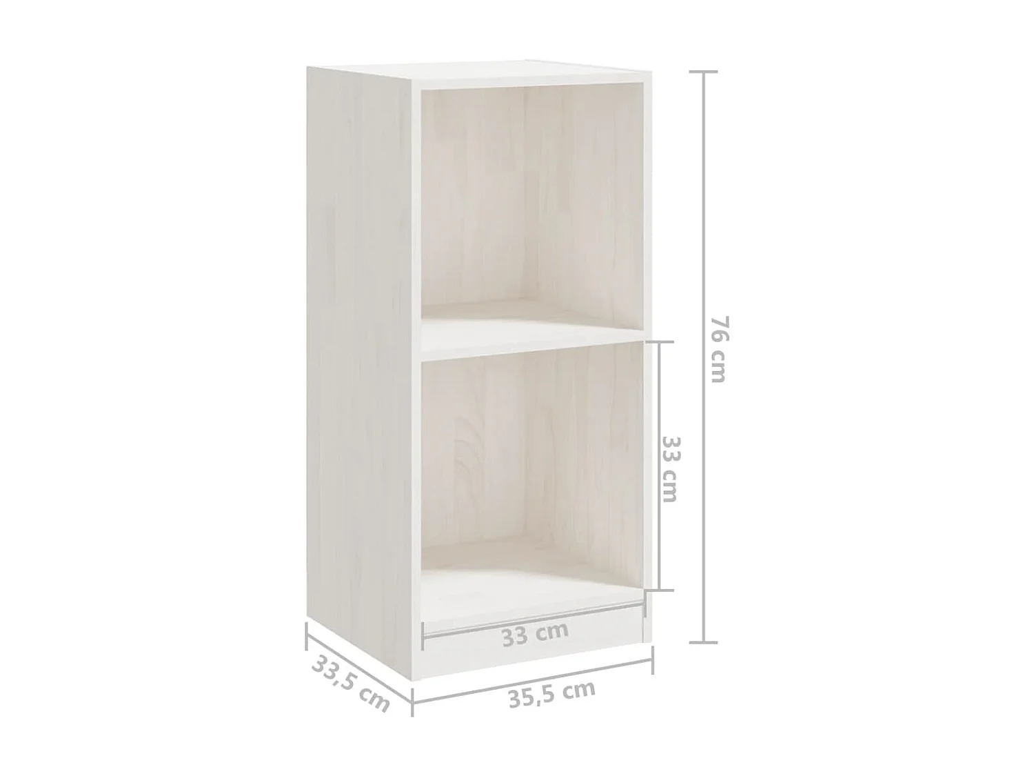 Credenza Bianca 35,5x33,5x76 cm in Legno Massello di Pino