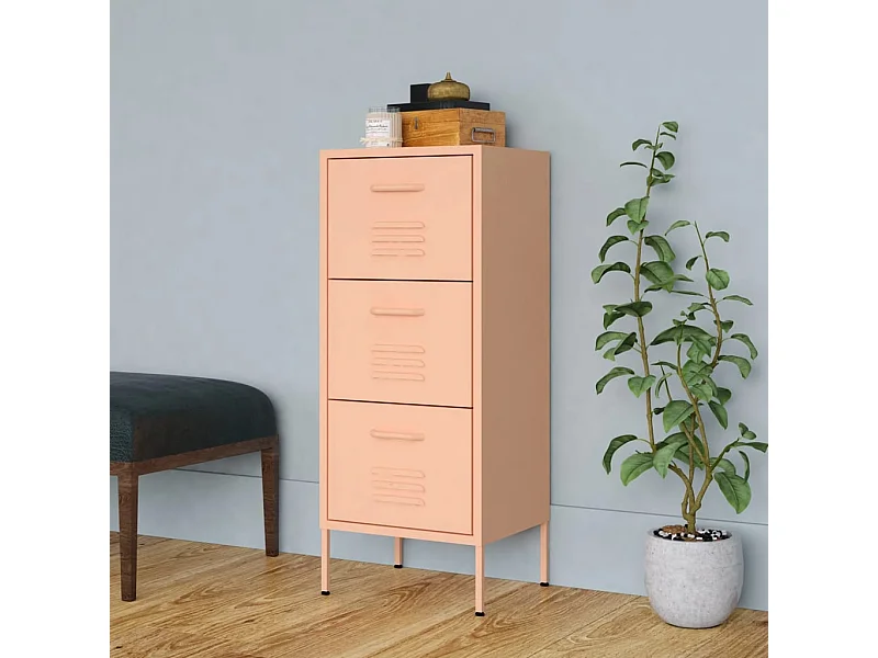 Armoire de rangement Rose 42,5x35x101,5 cm Acier