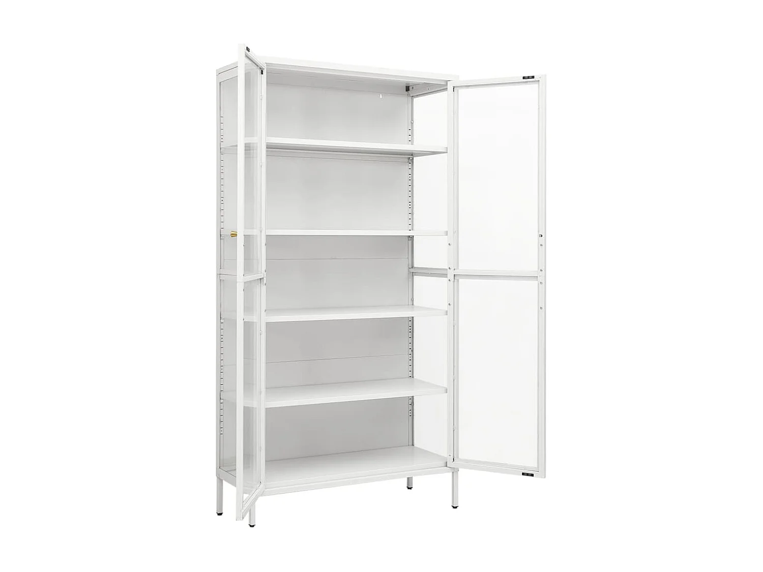 Vitrine 90x40x180 cm vidro temperado e aço branco