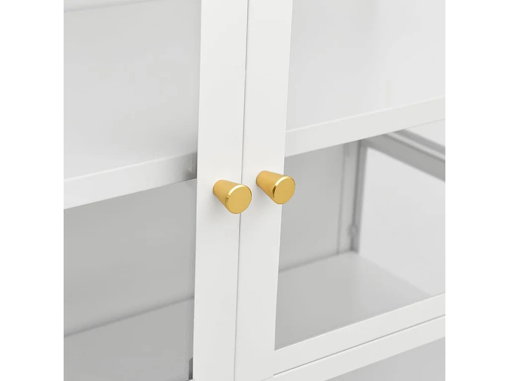 Vitrinekast 90x40x180 cm staal en gehard glas wit