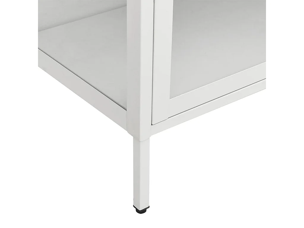 Vitrinekast 90x40x180 cm staal en gehard glas wit