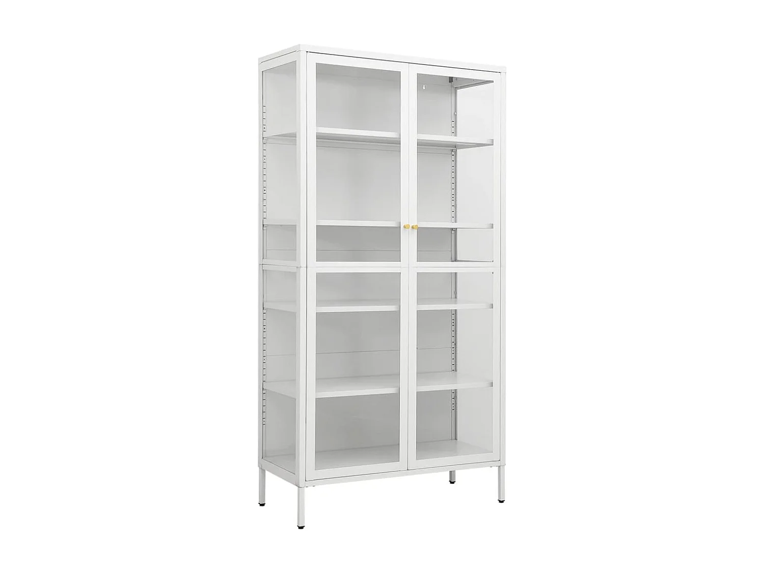 Vitrine d'exposition Blanc 90x40x180 cm Acier et verre trempé