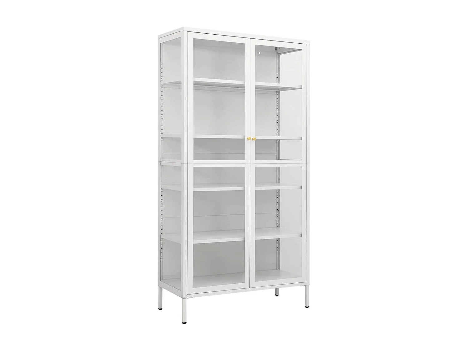 Vitrine Weiß 90x40x180 cm Stahl und Gehärtetes Glas