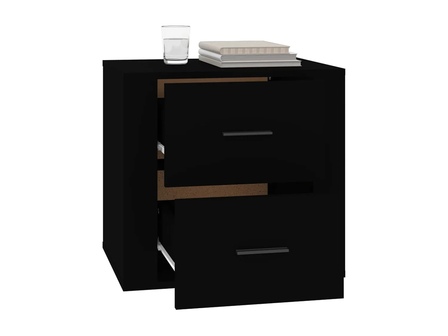 Table de chevet Noir 50x39x47 cm