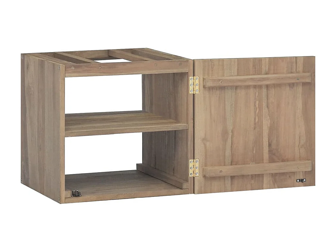 Wand-Badschrank 46x25,5x40 cm Massivholz Teak