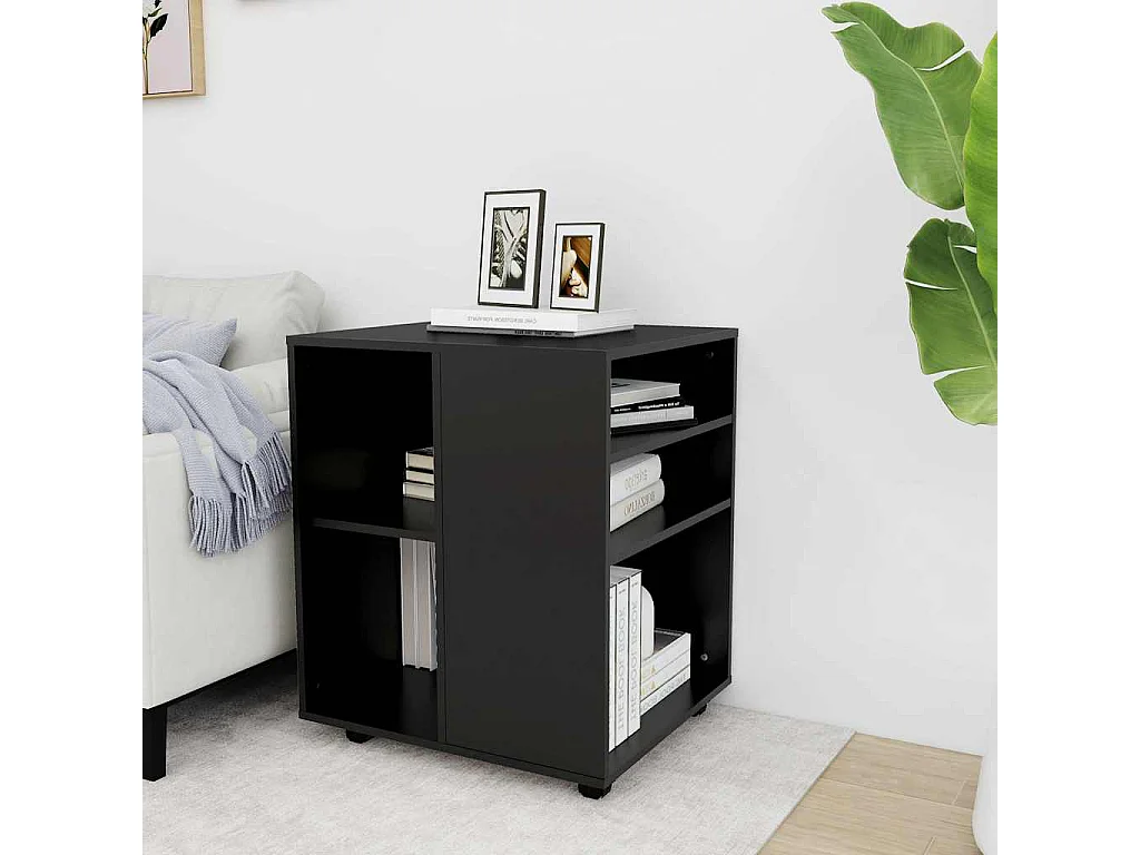 Rollschrank Schwarz 60x53x72 cm Holzwerkstoff
