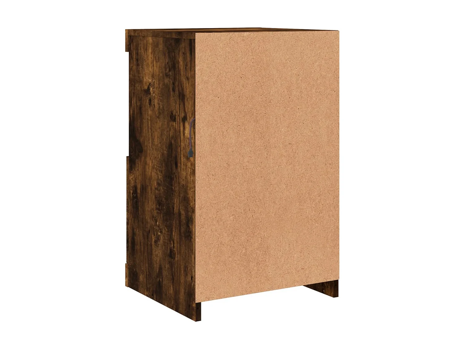 Armoire latérale avec lumières LED chêne fumé bois d'ingénierie