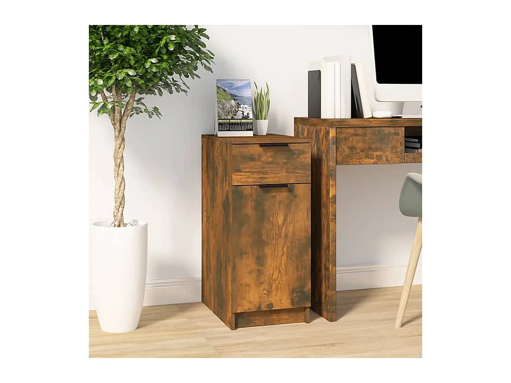 Schreibtischschrank Räuchereiche 33,5x50x75 cm Holzwerkstoff
