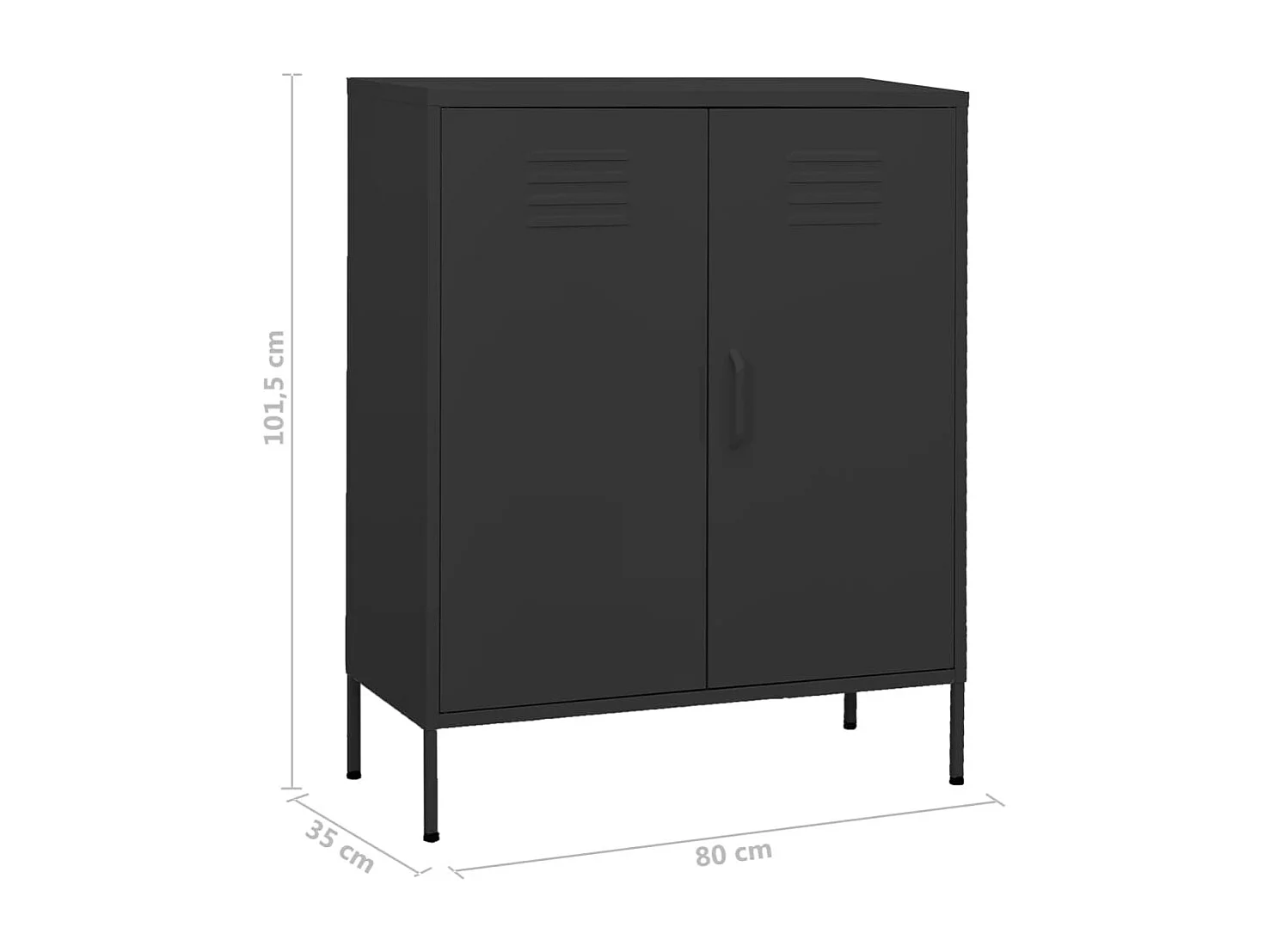Armoire de rangement Anthracite 80x35x101,5 cm Acier