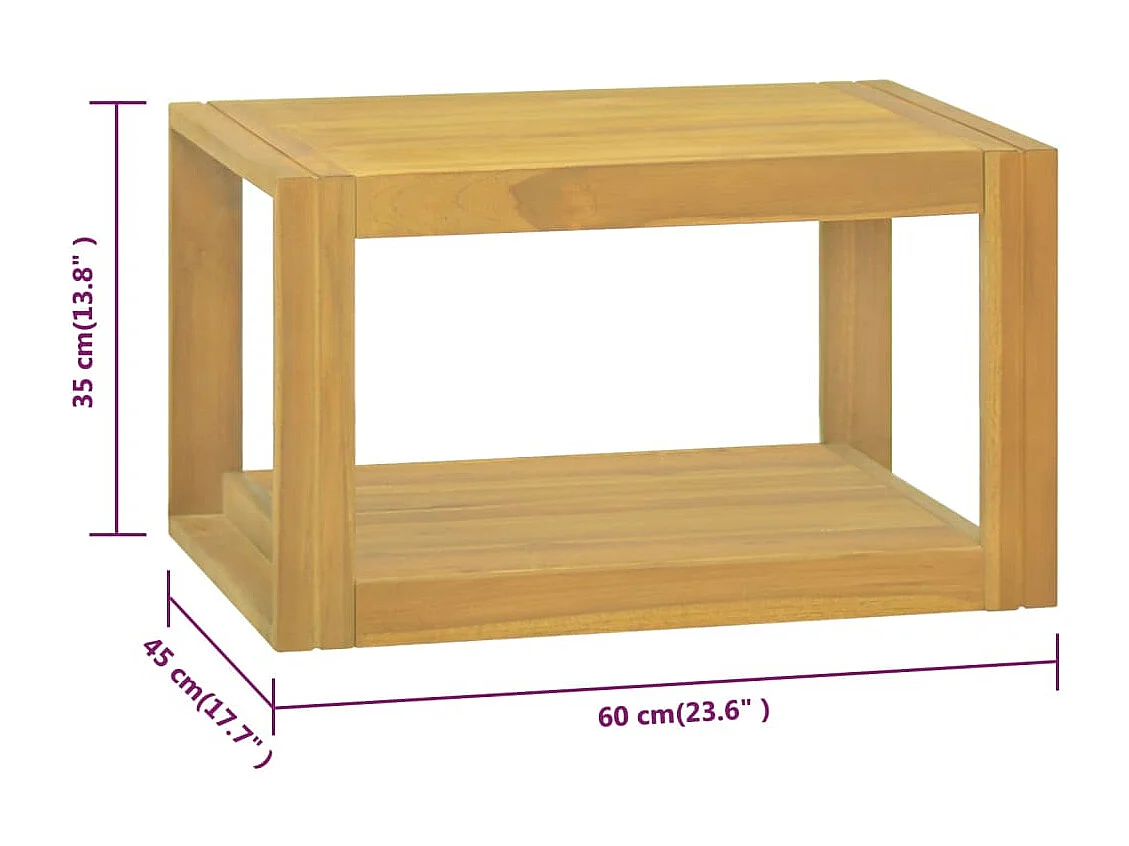 Mobile da Bagno a Parete 60x45x35 cm in Legno Massello di Teak
