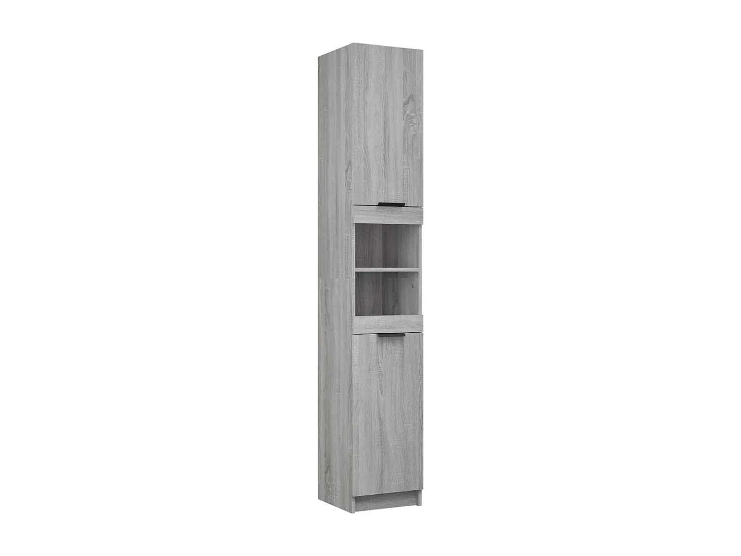 Badschrank Grau Sonoma 32x34x188,5 cm Holzwerkstoff