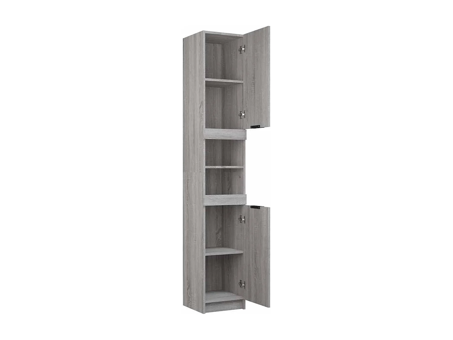 Badschrank Grau Sonoma 32x34x188,5 cm Holzwerkstoff