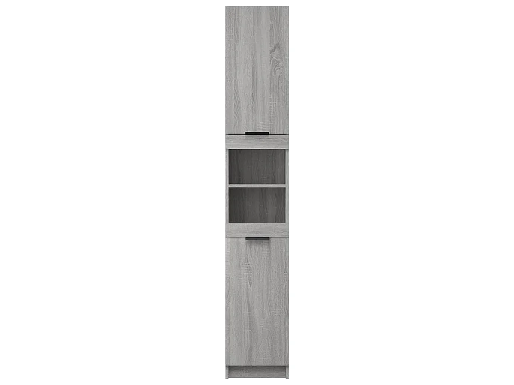Badkamerkast 32x34x188,5 cm bewerkt hout grijs sonoma eiken