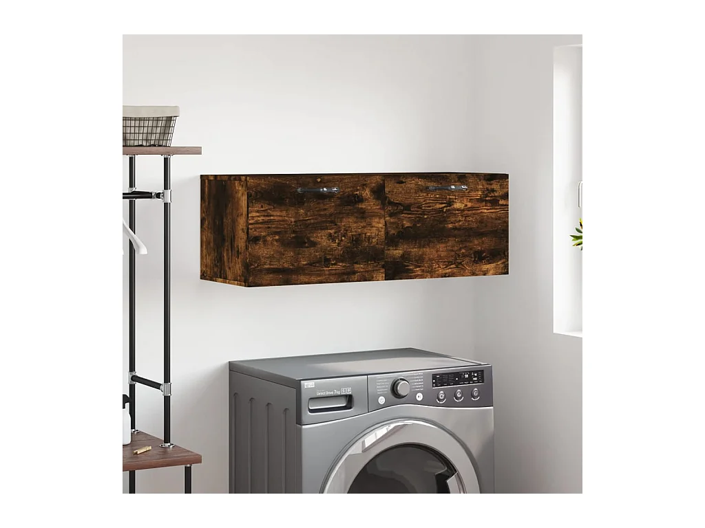 Armoire murale Chêne fumé 100x36,5x35 cm Bois d'ingénierie