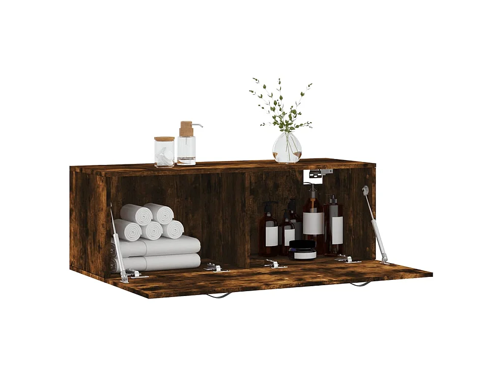 Armoire murale Chêne fumé 100x36,5x35 cm Bois d'ingénierie