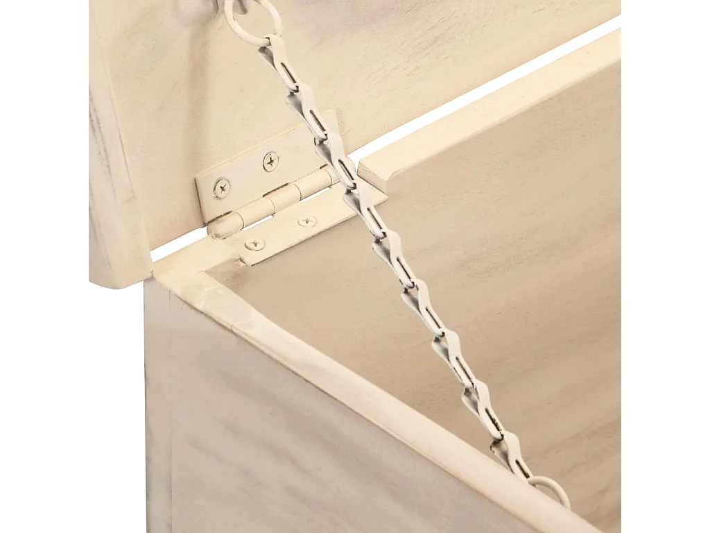 Aufbewahrungstruhe Weiß 110 x 40 x 45 cm Massivholz Akazie