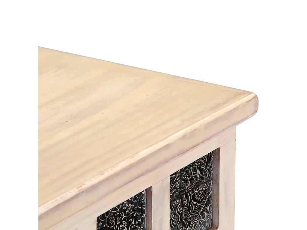 Aufbewahrungstruhe Weiß 110 x 40 x 45 cm Massivholz Akazie