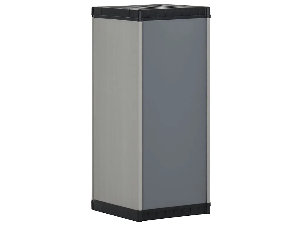 Tuinkast met 1 schap 35x40x85 cm grijs en zwart