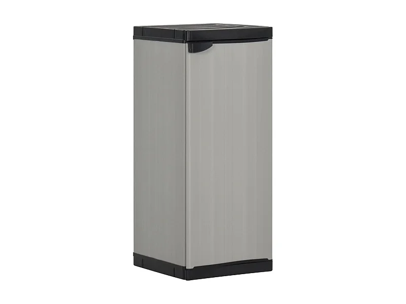 Armadietto da Giardino con 1 Ripiano Grigio e Nero 35x40x85 cm