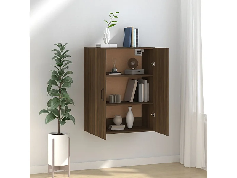 Hangkast 69,5x34x90 cm bewerkt hout bruin eikenkleur