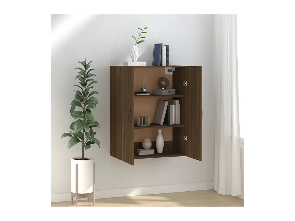 Hangkast 69,5x34x90 cm bewerkt hout bruin eikenkleur