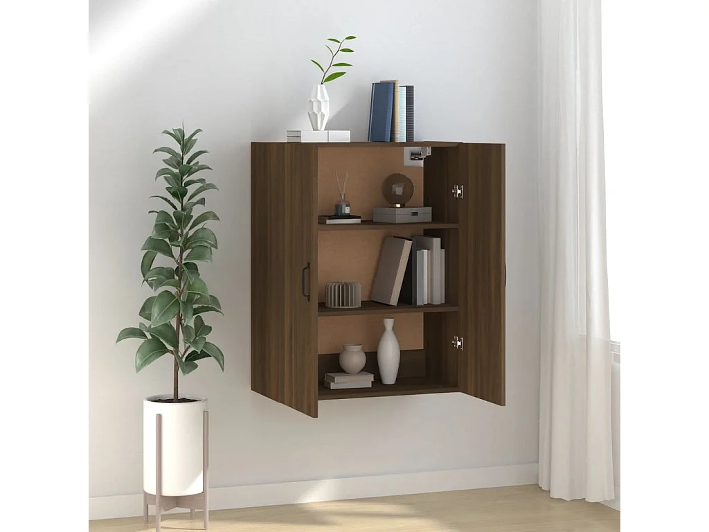 Armoire suspendue Chêne marron 69,5x34x90 cm Bois d'ingénierie