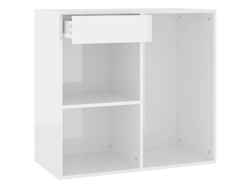 Armoire cosmétique Blanc brillant 80x40x75 cm Bois d'ingénierie