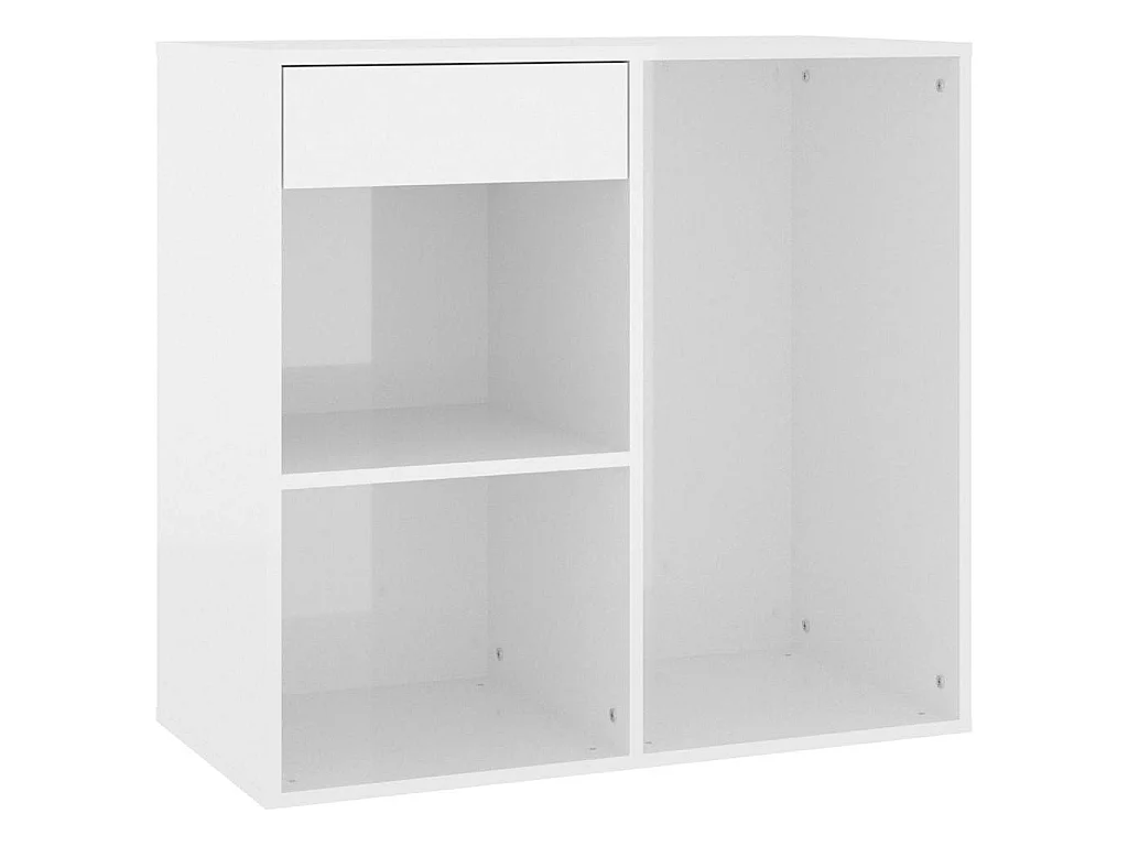Armoire cosmétique Blanc brillant 80x40x75 cm Bois d'ingénierie