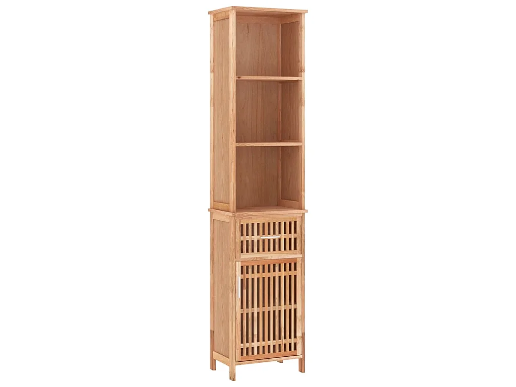 Szafka Łazienkowa z Litego Drewna Orzechowego 42x29x182 cm z Dużą Przestrzenią do Przechowywania i Praktycznym Drzwiczkami