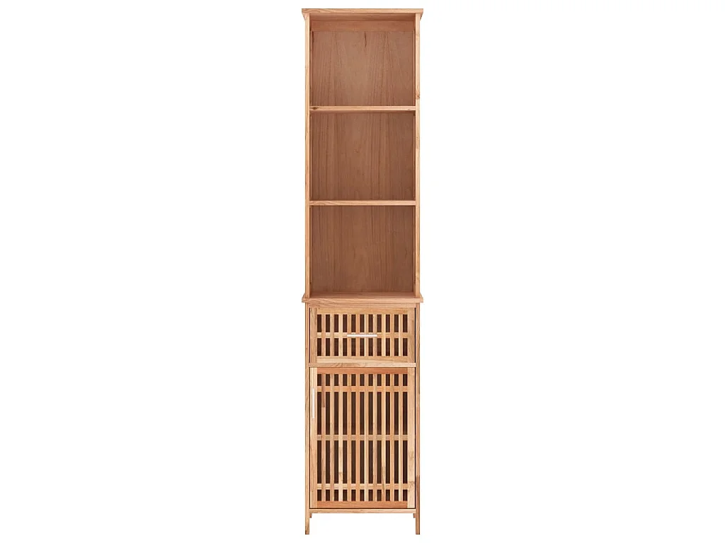 Szafka Łazienkowa z Litego Drewna Orzechowego 42x29x182 cm z Dużą Przestrzenią do Przechowywania i Praktycznym Drzwiczkami