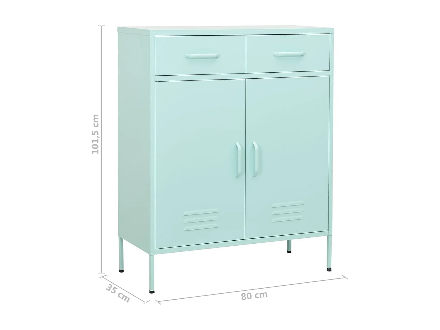 Lagerschrank Minzgrün 80x35x101,5 cm Stahl