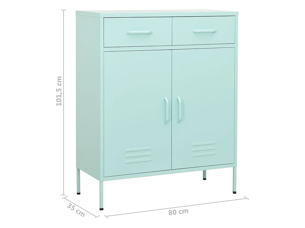 Armadietto Menta 80x35x101,5 cm in Acciaio