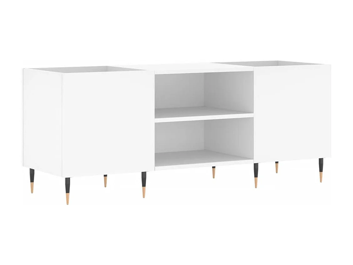 Armoire à disques blanc 121x38x48 cm bois d'ingénierie