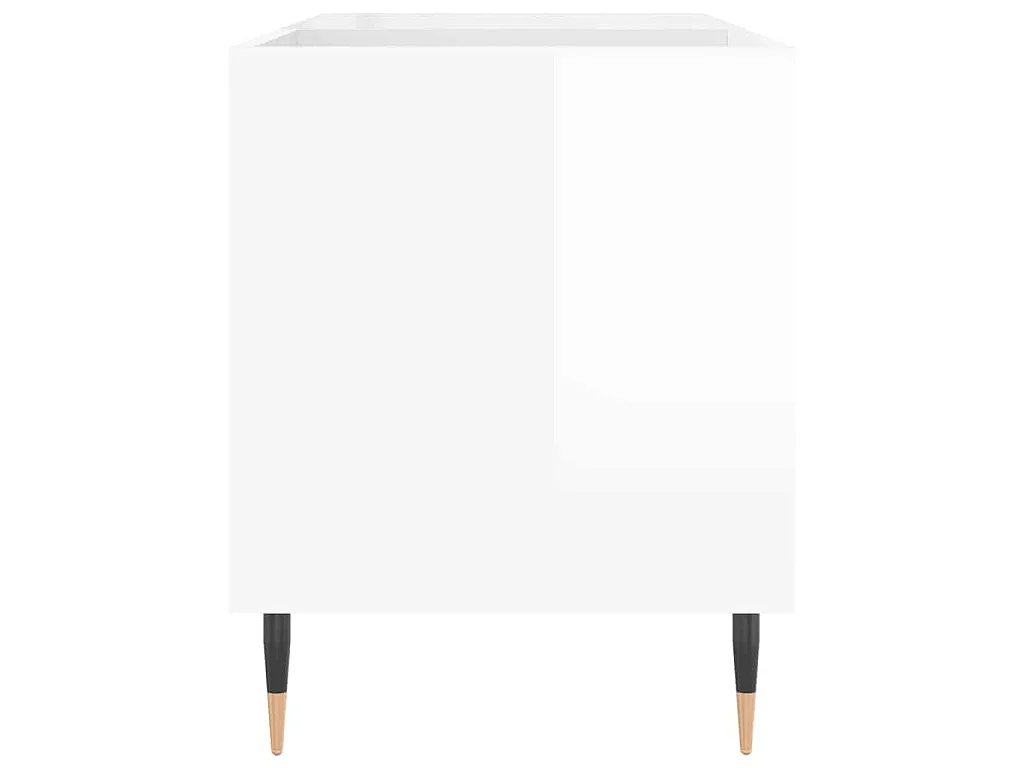Plattenschrank Hochglanz-Weiß 85x38x48 cm Holzwerkstoff