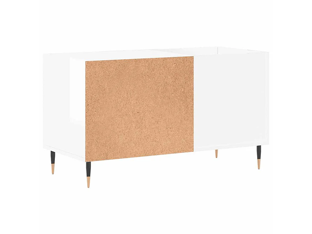 Plattenschrank Hochglanz-Weiß 85x38x48 cm Holzwerkstoff
