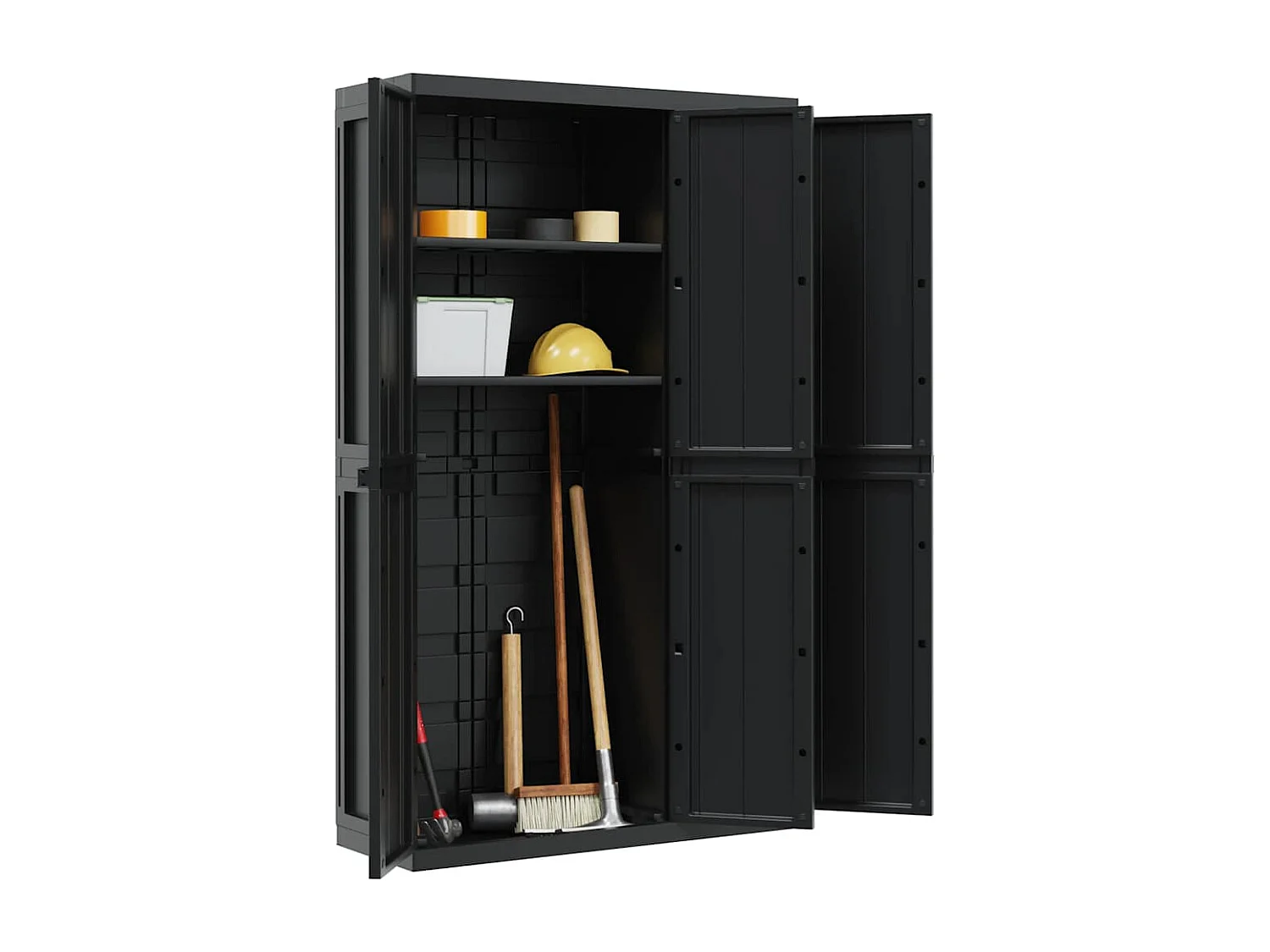 Armoire de rangement d'extérieur noir 97x37x165 cm PP