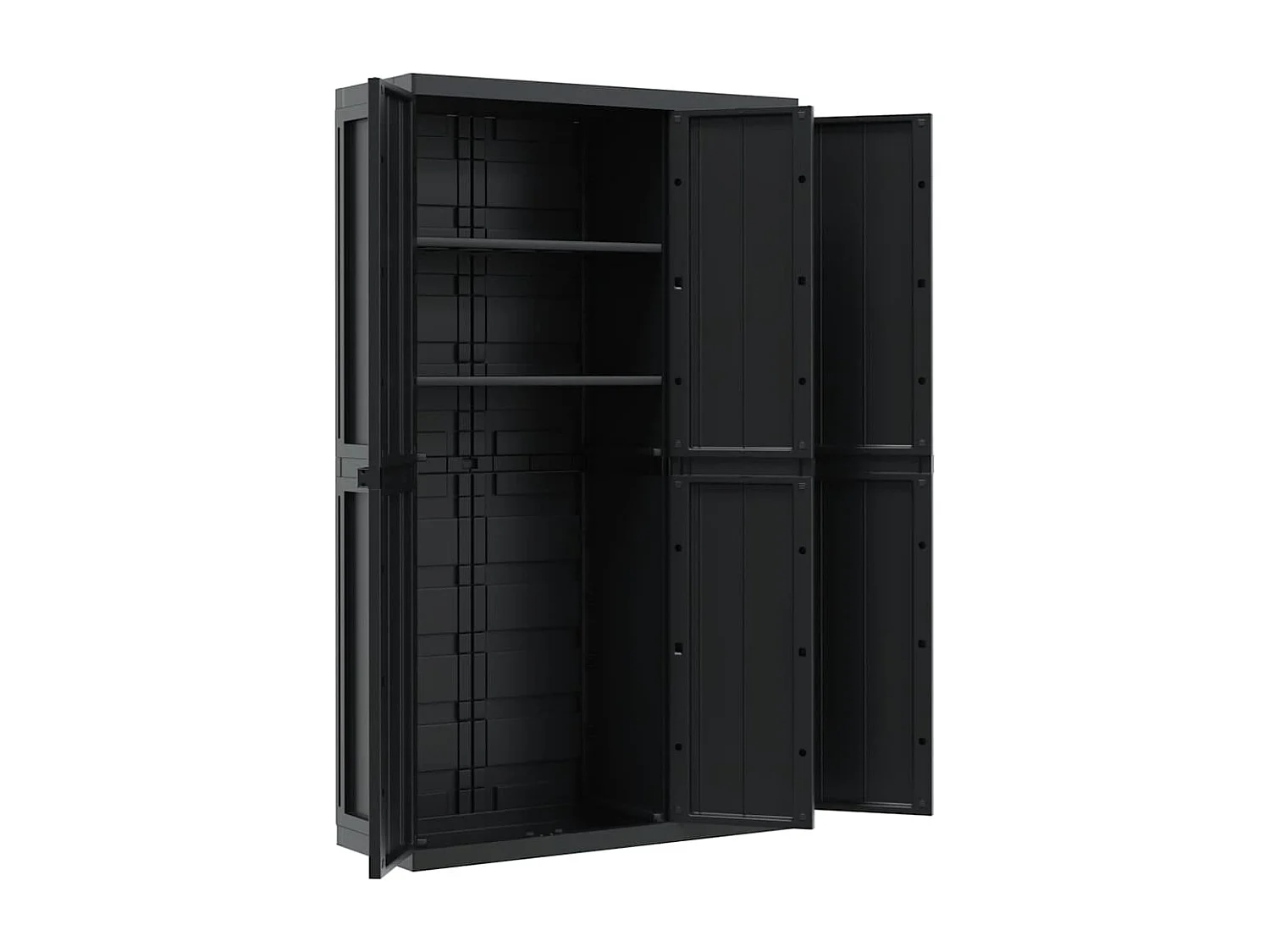 Armoire de rangement d'extérieur noir 97x37x165 cm PP